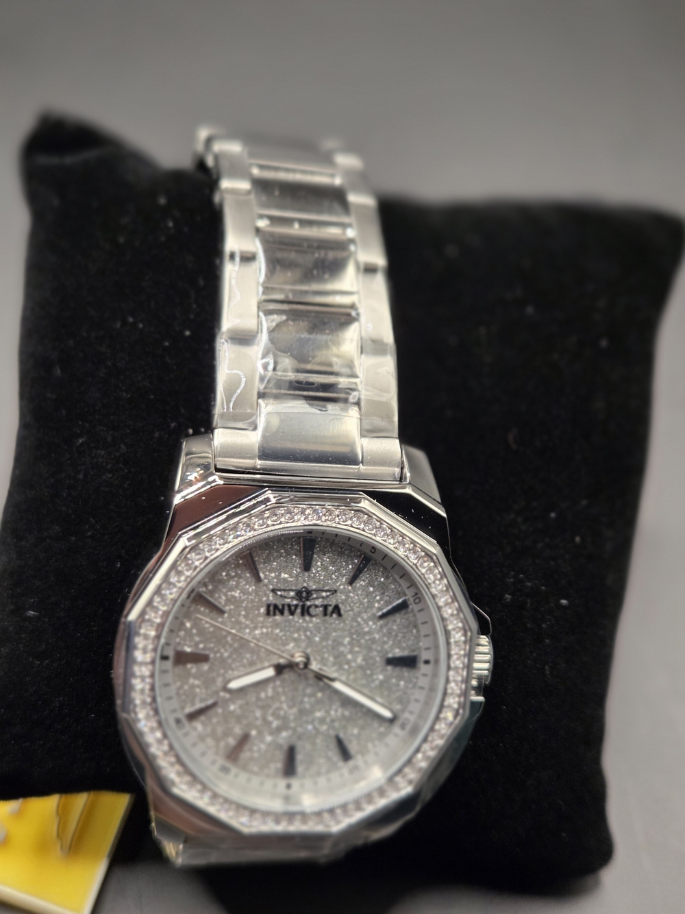 Invicta Speedway 49128 Women's Silver Dial Glitter Bezel Stainless Steel Watch -